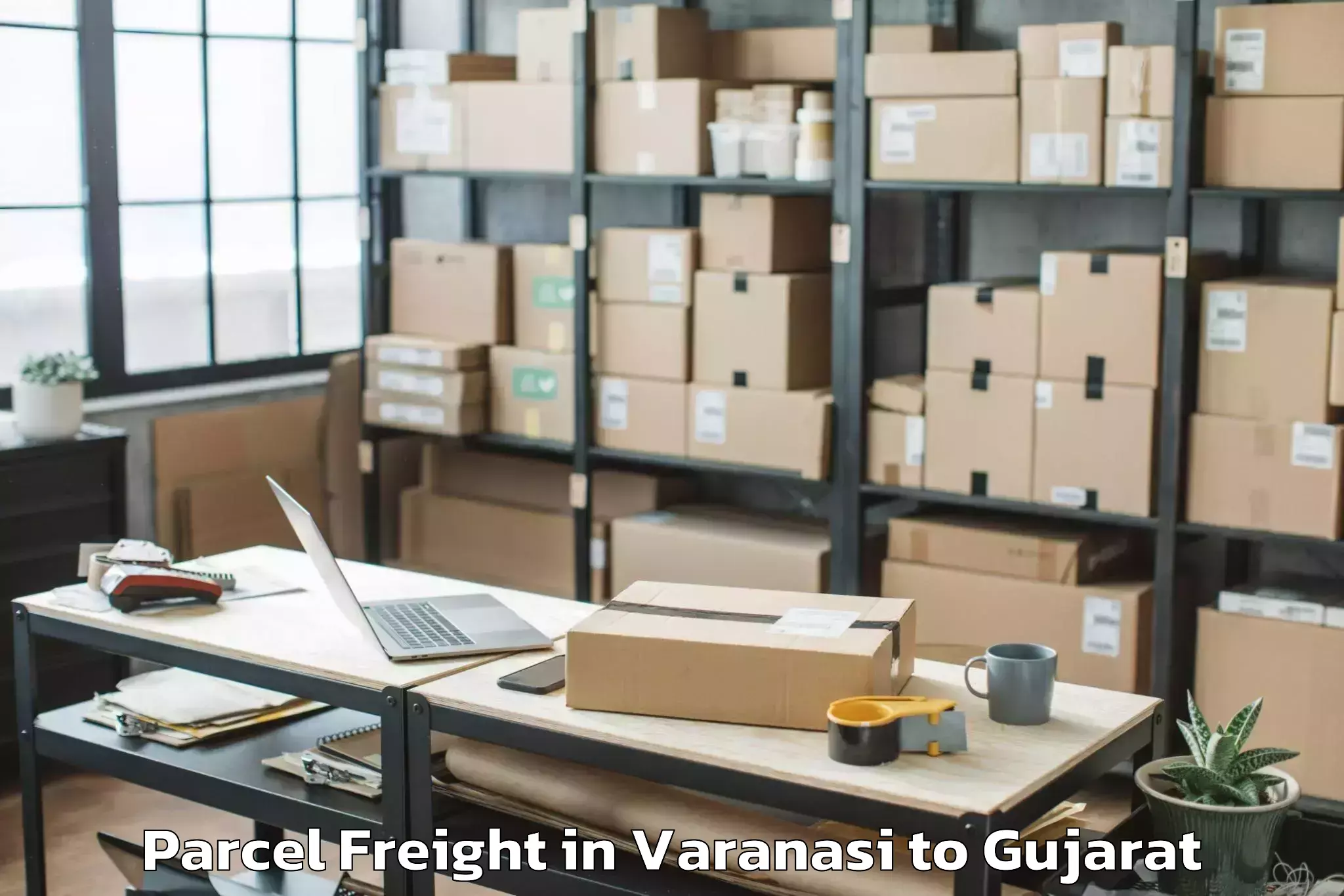 Book Varanasi to Vansda Parcel Freight Online